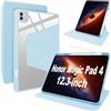 Lemxiee Cover per Honor Magic Pad 4 12.3 Case per supporto rotante & Slot per penna Custodia in pelle PU + Acrilico trasparente