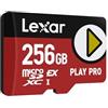 Lexar PLAY PRO MicroSDXC Express 256GB,900MB/s lettura, 600MB/s scrittura | Scheda MicroSDXC, ottimizzata per gaming, A2, 4K, ad alta velocità per console portatili, Switch