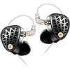 Bawjog KZ Phantom Gaming Earbuds Hi-Fi Metal IEMs, Auricolari in-ear con grande driver dinamico, regolazione dell'effetto sonoro, cavo argentato staccabile e sostituibile (nero, senza microfono)