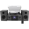 Soundmaster MCD1950SW torre stereo con giradischi DAB+ lettore CD USB MP3 Bluetooth codifica digitalizzazione, 75 ohm, attacco antenna