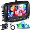 Inefala 2G+64G per Fiat 500L 2013-2017 Autoradio Android 15 con Carplay Senza Fili e Android Auto, Stereo Auto Bluetooth con Touchscreen HD da 7 Pollici con WiFi GPS FM/RDS MIC + Telecamera Posteriore