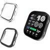 Anoowkoa 2 Pezzi per Cover Amazfit Bip MAX 50mm Custodia Vetro Temperato Cover,Sottile Custodia Rigida per PC Schermo in Pellicola Protettiva Integrato Copertura Complessiva