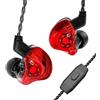 Yinyoo, Auricolari in-ear CCZ Melody, ibridi, 1BA, 1DD, HiFi, bassi profondi, auricolari leggeri IEM, con cavo 4N OFC per musicisti/bassisti (colore rosso, con micro USB-C)