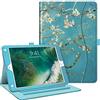 FINTIE Cover per per iPad 9,7 Pollici 2018 2017, iPad Air 2 / Air 1 | con Tasca - [Multi-angli] Folio Pieghevole Cover Protettiva Custodia Auto Sveglia/Sonno, Blossom