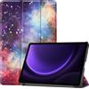 FTRONGRT Cover Per Samsung Galaxy Tab S9 FE Cover, Ultrasottile Custodia in Pelle PU, Con stand Per Samsung Galaxy Tab S9 FE -Galassia