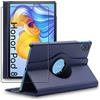 ebestStar - Cover per Honor Pad 8, Custodia Protezione Rotazione 360, Pelle PU, Blu scuro + Vetro Temperato