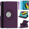 R.SHENGTE Custodia per Samsung Galaxy Tab S5e 10,5 2019 (SM-T720 T725 T727) - Custodia protettiva con supporto girevole a 360 gradi, pennino capacitivo incluso, pellicola protettiva (Purple)