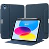 TiMOVO Cover Custodia per iPad A16 11/10 Gen 10,9, Blu Marino | Supporto per Penne, Protettiva con Supporto Folio, Visione Multi-Angolo