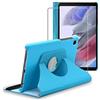 ebestStar - Cover per Samsung Galaxy Tab A7 Lite 8.7 T220 T225, Custodia Protezione Rotazione 360, Pelle PU, Blu + Vetro Temperato