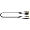 QUIK LOK - JUST/4RCA-5 Cavo Audio 4 RCA Maschio a 4 RCA Maschio, Lunghezza 5 m, Stereo, Serie JUST, Nero, per Hi-Fi, Mixer, Home Studio, DJ, Sistemi Audio e Registrazione