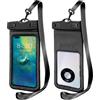 Generic Custodia Impermeabile per Telefono 1 Pacco Borsa a Secco Universale per iPhone 16 15 14 13 Pro Max Galaxy, per Spiaggia, Nuoto, Crociera, Kayak, Accessori da Viaggio Nero
