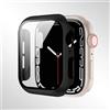 Generic Compatibile con Apple Watch Series 10/9/8/7/6/5/4 40/41/44/45/42/46 mm, dotato di una pellicola protettiva in vetro temperato e una custodia rigida in PC per una protezione completa. (nero, 42 mm (S10