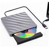 QDSYLQ Lettore CD DVD Esterno per PC: Masterizzatore DVD Esterno per PC Portatile per CD/DVD +/-RW, Lettore CD USB 3.0 Compatibile con Windows 11/10/8/7/XP/Vista, Linux, Mac OS, Computer Portatile, Macbook