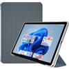 Qiawum Custodia pieghevole in tre posizioni Funda per Teclast T50HD 2024 Smart Auto Sleep/Wake-up 11 Tablet PC Folio Cover con guscio posteriore in TPU morbido (grigio)