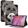 Generico DayQiQiPu Custodia per Lenovo Tab One/Tab K9 (TB-305FU, TB-305XU) 8,7 Pollici Cover Ribaltabile in pelle PU Motivo Panda Tè Latte Guscio Portafoglio con Supporto Custodia Multifunzionale, 09