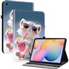 TEDTIKJT Custodia per Samsung Galaxy Tab S6 Lite 10.4 Pollici 2024 2022 2020 SM-P610 P620 Protezione PU Pelle Folio Supporto Funzione per Samsung Galaxy Tab S6 Lite Cover,Cartoon Little Tiger