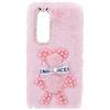 YKTO Peluche Custodia per Oppo Find X3 Neo Cover Ragazze Shiny Bow Pearl Bear,Simpatico Peluche Morbido e Confortevole per Oppo Find X3 Neo,Pink Pearl Bear