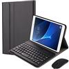 QYiD Custodia con Tastiera e Mouse per Galaxy Tab S3 9.7 SM-T820 / T825, Slim PU Case [QWERTY English] Rimovibile Wireless Bluetooth Tastiera per for Galaxy Tab S3 Tablet (9.7 Pollici), Nero