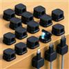Generic Confezione da 18 organizer magnetico per cavi, gestione dei cavi, organizer per cavi del computer, clip adesive per scrivania e casa, nero