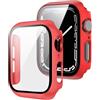 Generic Custodia protettiva rigida in policarbonato, compatibile con Apple Watch taglie 40/41/42/44/45/46 mm, include pellicola protettiva, adatta per iWatch Series SE 4 5 6 7 8 10 11 Ultra. (rosso ghiaccio