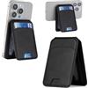 Generic Portafoglio magnetico per telefono, leggero, con supporto magnetico, regolabile, in pelle, per iPhone 17/16/15/14/13/12 Series (nero)