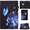 CXTcase Custodia per Samsung Galaxy Tab A8 2021 10.5 / SM-X200 / SM-X205, PU Intelligente Tablet Cover Samsung Galaxy Tab A8 2021, Tablet Custodia con Slot per Schede, Farfalla e Fiore