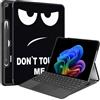 Generico DayQiQiPu Custodia per Microsoft Surface Pro 12 (12,0 Pollici) in Pelle PU Ultra Sottile, Guscio Protettivo con Supporto Pieghevole, Custodie Protettiva Multiangolo Antiurto - Emoticon Occhi Grandi