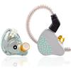 Kinboofi KBEAR Rosefinch, cuffie in-ear con cancellazione del rumore, con piastra frontale in lega di zinco di grado aeronautico, auricolari cablati con cavo staccabile per Singer (verde acqua, senza