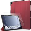 CACOE Cover Compatibile con Samsung Galaxy Tab A9+ / A9 Plus 2023 11 | Custodia con Ultra Sottile in Pelle con Vetro Temperato Ultra Sottile, Bordeaux