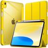 JETech Custodia per iPad (A16) 11ª/10ª Gen, Giallo | Per 2025/2022 Modello, Cover Retro Trasparente Cristallino, Porta Pencil, Supporto Tri-Pieghevole Sottile