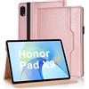 Vkooer Custodia per Honor Pad X9/X8 Pro 11.5 Pollici 2023 Cover Protettiva Pelle PU con Tasca Frontale, Auto Attivazione/Standby con Pencil Holder, Supporto Funzione Flip Tasca Case - Oro rosa