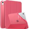 MoKo Cover per iPad (A16) 11a Gen./10a Gen. 2025/2022, Magenta | per iPad Cover in TPU e Pelle PU Semi-Trasparente Sostegno Supporto Sottile con Morbido TPU Cover con Auto Svegliati/Sonno