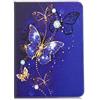 AIFILLE Cover Compatibile per Samsung Tab S3 9.7 T820/T825 Farfalla Blu Diamante Disegni Custodia a Libro Flip in PU Pelle Portafoglio Chiusura Magnetica Porta Carta Slim Antiurto Protettiva Caso