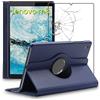 ebestStar - Cover per Lenovo Tab M8 2021 (3rd gen), M8 HD 2019, Custodia Protezione Rotazione 360, Pelle PU, Blu scuro + Vetro Temperato