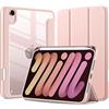 TXWLLIU Custodia per iPad Mini 7 (A17 Pro) 2024/Mini 6 2021 8,3 Pollici con Portapenne, Custodia Protettiva Ultra Sottile e Leggera, Sospensione/Riattivazione Automatica, Rosa