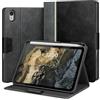 KingBlanc Custodia per iPad mini 7 (A17 Pro) 2024, mini 6, nera | Design in stile notebook, portapenne, in pelle PU, chiusura magnetica, multi-angolo per visualizzare/digitare