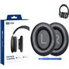 Generic XDcase - 1 paio di cuscinetti auricolari di ricambio in pelle proteica, con strumento a leva, per Bose QC15/QC25/AE2, colore: nero