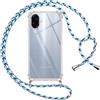 Pnakqil Cover per Samsung Galaxy A07 4G con Cordino, Trasparente Custodia con Laccio Tracolla Cellulare Girocollo Collana Protettiva per Samsung Galaxy A07 4G 6,7 Pollic, Blu