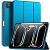 Maledan Cover per iPad Pro 11 Pollici M5/M4 (2025/2024) con Portapenne, Protettiva Custodia iPad Pro 6a 5a Generazione Case Supporta Apple Pencil, Risveglio/Sonno Automatico, Blu Pavone