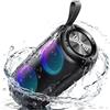 Dyurwa Cassa Bluetooth Portatile Potente, Altoparlante Bluetooth 5.3 con Suono Stereo, IPX6 Speaker Bluetooth con Luce LED, Abbinamento TWS, 12H di Autonomia, Chiamata Senza Mani per Casa, Esterno,Viaggi