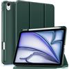 MoKo Custodia Sottile per iPad Air 11, iPad Air 5a/4a Gen, Verde notte | Con Soporte de Lápiz, per iPad Air M4/M3/M2 Custodia, Cubierta Trasera Rígida de PC, Trifold, Auto Sveglia/Sonno