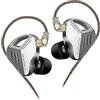 keephifi KZ ZVX KZ Auricolari In Ear Monitor 10 mm doppia cavità,driver dinamico con guscio in metallo,cavo staccabile,kz cuffie in ear con filo per audiofili musicisti (argento, senza microfono)