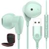 ASKUBSKU Cuffie USB per Computer,In Ear Auricolari PC con Filo per Chromebook PS 5 4 | Auricolare Gaming con Microfono Cancellazione Rumore Funzione Disattivazione Audio Controlli per Trasmissione diretta Office