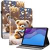 Generico DayQiQiPu Custodia per Lenovo Tab M10 HD Gen 2 (2a Gen) TB-X306 (10,1 Pollici) Cover Ribaltabile in pelle PU Motivo Orso Diamante Guscio Portafoglio con Supporto Custodia Multifunzionale, 07