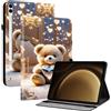 TEDTIKJT Custodia per tablet Samsung Galaxy Tab S10+/S9+/S9 FE+ 12,4, in pelle con fessura per penna, motivo cartoni animati, motivo stampato