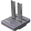 AOKO M.2 SSD Cloner 4-in-1 Duplicatore di dischi rigidi, lettore NVMe a doppia baia da 20 Gbps, supporta NVMe PCIe/NGFF SATA, mSATA e HDD/SSD SATA da 2,5/3,5, clonazione offline senza PC