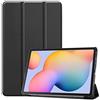 SATURCASE Custodia per Samsung Galaxy Tab S6 Lite 10.4 2020 2022 2024, in pelle PU, pieghevole, con funzione Sleep/Wake automatica, colore nero