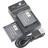 DSTE 2PCS DMW-BCM13 Batterie e USB Caricabatterie Compatibile con Panasonic DMC-FT5 DMC-TS5 DMC-ZS30 DMC-TZ40