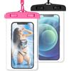 Generic Custodia impermeabile per telefono, certificata IPX8, compatibile con iPhone 16-11, Galaxy S24 Ultra-S3, Pixel 5-3 e altri, materiale TPU, protezione 360, nero e rosa, confezione da 2