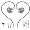 Hidizs MS1 Galaxy IEM - Auricolari da gioco con doppio motore magnetico per un suono coinvolgente da gioco, auricolari cablati, microfono in linea, cavo a 2 pin staccabile, spina da 3,5 mm